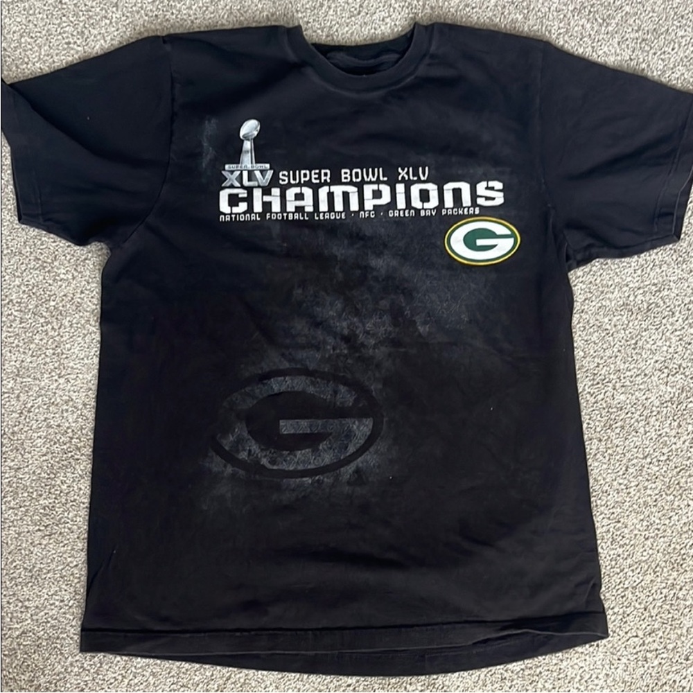 Green Bay Packers Super Bowl XLV Champions Black T-Shirt